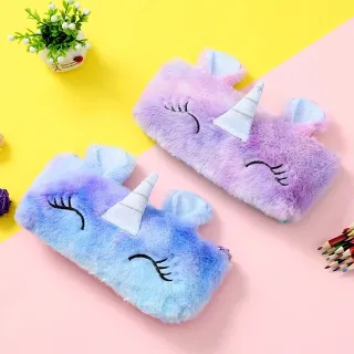 Unicorn Fur Pencil Pouch Bag